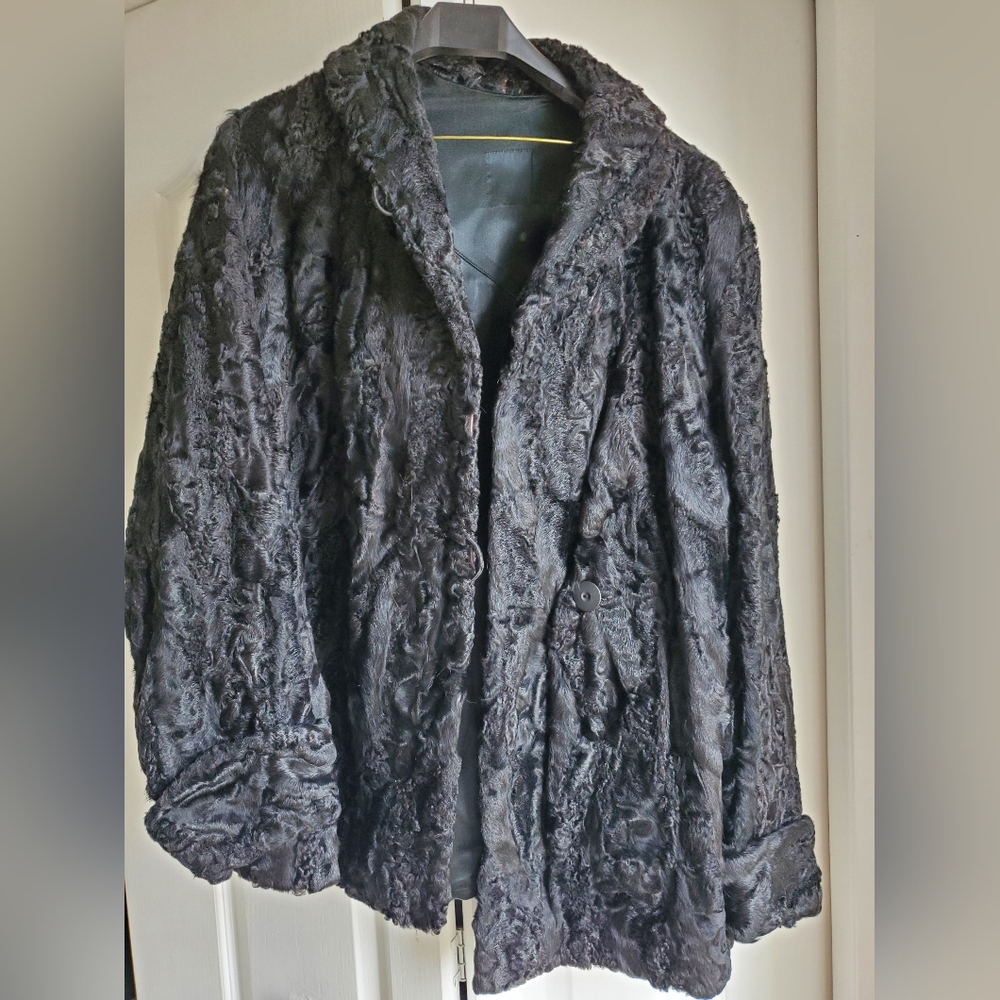 Luxurious Black Persian Lamb Fur Coat